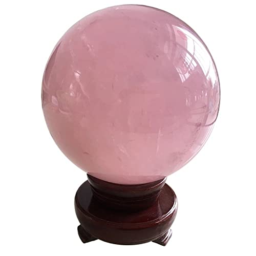 ERVDKXCOI Kristallkugel mit Ständer,Edelsteinkugel,Meditati 1Pcs Natural Pink Rose Quartz Crystal Dia 40-70mm Ball Sphere with Free Stand(4 5cm) von ERVDKXCOI