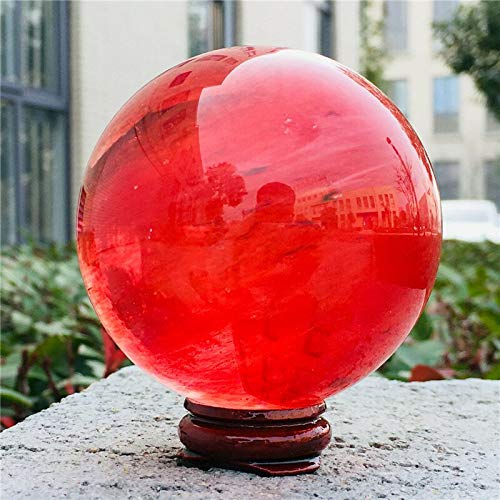 ERVDKXCOI Kristallkugel mit Ständer,Edelsteinkugel,Meditati 1Pcs Quartz Red Smelting Stone Crystal Ball Spiritual Products Spheres for Reiki with Stand von ERVDKXCOI