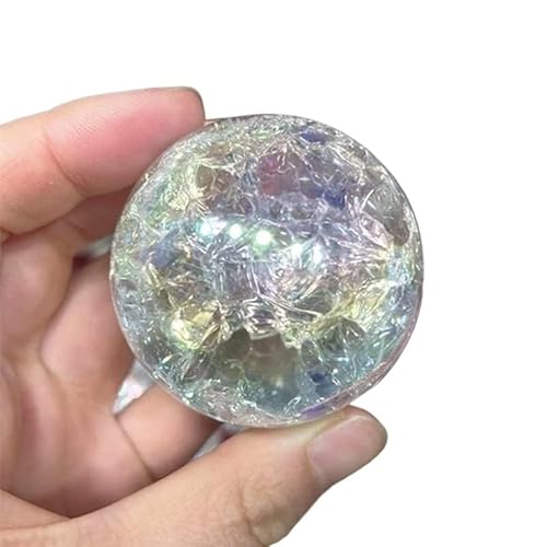 ERVDKXCOI Kristallkugel mit Ständer,Edelsteinkugel,Meditati 1Pcs Rainbow Angel Aura Quartz Crystals Dia 40-602mm Sphere Stones and Minerals Glass Ball Home Decoration Feng Shui Crafts(40 50mm) von ERVDKXCOI