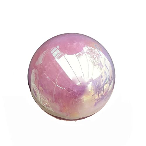 ERVDKXCOI Kristallkugel mit Ständer,Edelsteinkugel,Meditati 1Pcs Rainbow Aura Rose Quartz Crystal Roung Stone Sphere Bismuth Titanium Silicon Ball 300-650G/pc Chakra Stone Home Decoration(300 350g) von ERVDKXCOI