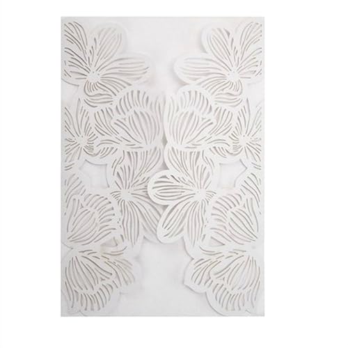 ERVDKXCOI Zarte romantische Hochzeitsparty Einladungskarte D 10/20 stücke Blumen Karte Weiß Papier Geburtstag Geschenk Grußkarte Abdeckung Hochzeit Verlobung Party Decor Liefert Diy(White,10pcs) von ERVDKXCOI