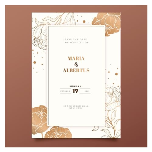 ERVDKXCOI Zarte romantische Hochzeitsparty Einladungskarte D Karte 20/100 Stück, individuelle Fotoblumen, Save The Date-Einladung(Style 9,100pcs 5x7inch) von ERVDKXCOI