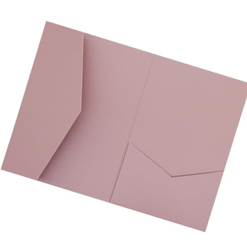 ERVDKXCOI Zarte romantische Hochzeitsparty Einladungskarte D Karte 50 dreifach gefaltete mit Rosen-Laserschnitt, Taschen-Einladungsumschlag Einladung(Dusty Rose,Blank set) von ERVDKXCOI