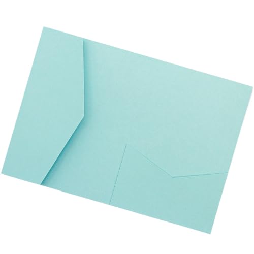 ERVDKXCOI Zarte romantische Hochzeitsparty Einladungskarte D Karte 50 dreifach gefaltete mit Rosen-Laserschnitt, Taschen-Einladungsumschlag Einladung(Light Blue,Cover and envelope) von ERVDKXCOI