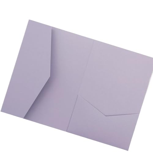 ERVDKXCOI Zarte romantische Hochzeitsparty Einladungskarte D Karte 50 dreifach gefaltete mit Rosen-Laserschnitt, Taschen-Einladungsumschlag Einladung(Pearl Violet,Blank set) von ERVDKXCOI