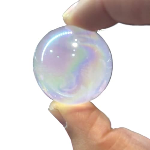 Kristallkugel mit Ständer,Edelsteinkugel,Meditati 1Pcs Titanium Rainbow Angel Aura Rose Quartz Sphere 25-35mm Crystal Ball Natural Stone Polished Home Room Decor Fengshui Ornament(25 30mm approx) von ERVDKXCOI