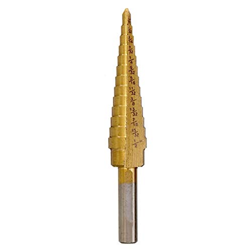 Spiral Step Drill Bit,Metall Kegelbohrer,hss bohre 3 Stück HSS Rundschaft beschichtete Schnellwechsel-Stufenbohrer 3/16 1/2 1/8 1/2 1/4 3/4 Zoll von ERVDKXCOI