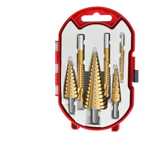 Spiral Step Drill Bit,Metall Kegelbohrer,hss bohre 6-teiliges Stufenbohrer-Set, Sägebohrer-Set, Fräser von ERVDKXCOI