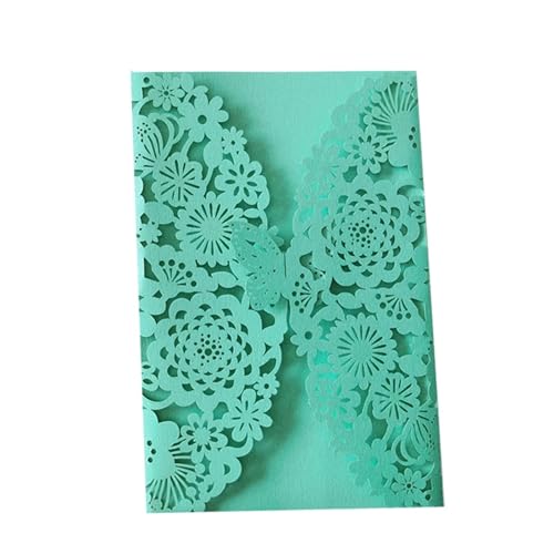 Zarte romantische Hochzeitsparty Einladungskarte D 10 Stück Glitzer-Schmetterling-Einladungskarten-Umschläge for Hochzeit, Verlobung, Taufe, Party-Dekoration, Geschenkartikel DIY(Light Blue,With Envel von ERVDKXCOI