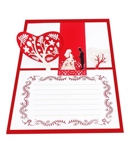 Zarte romantische Hochzeitsparty Einladungskarte D 3D-Pop-Up-Karten, Partygeschenke, Hochzeitsgrußkarte, Jahrestag, Postkarte DIY(Style18) von ERVDKXCOI