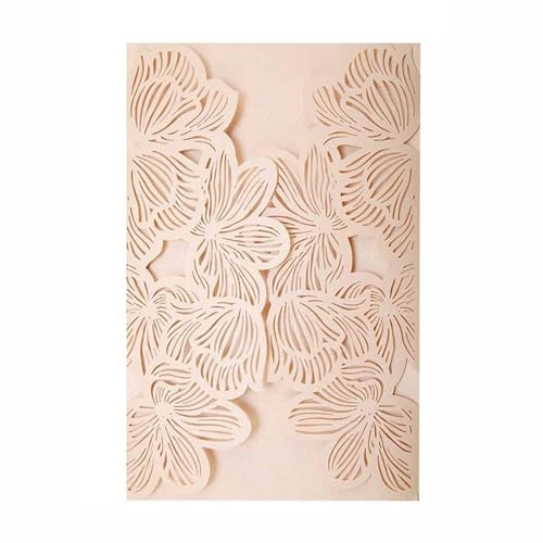 Zarte romantische Hochzeitsparty Einladungskarte D Karte 10/20 stücke Blumen Karte Weiß Papier Geburtstag Geschenk Grußkarte Abdeckung Hochzeit Verlobung Party Decor Liefert Einladung(Champagne,20pcs) von ERVDKXCOI