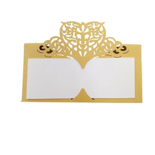 Zarte romantische Hochzeitsparty Einladungskarte D Karte 10/50/100 Stücke Hochzeit Tischkarte Papier Laser Geschnitten Herzform Tisch Namenskarte Tischkarte Hochzeit Party Dekoration Bevorzugung(Golde von ERVDKXCOI