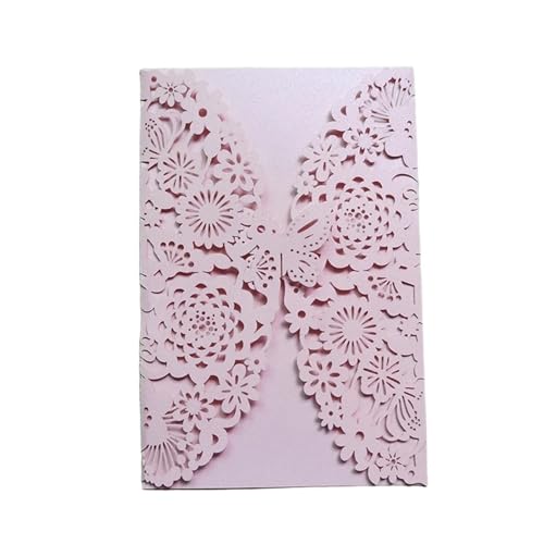 Zarte romantische Hochzeitsparty Einladungskarte D Karte 10 Stück Glitzer-Schmetterling-Einladungskarten-Umschläge for Hochzeit, Verlobung, Taufe, Party-Dekoration, Geschenkartikel Einladung(Roze,All von ERVDKXCOI