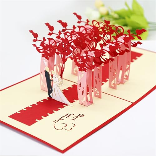 Zarte romantische Hochzeitsparty Einladungskarte D Karte 3D-Pop-Up-Karten, Partygeschenke, Hochzeitsgrußkarte, Jahrestag, Postkarte Einladung(Style3) von ERVDKXCOI