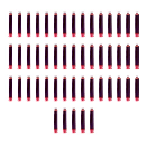 ERYUE Füllfederhaltertinte, 50-teilige Füllfederhalter-Tintenpatronen Rote Tintennachfüllpatrone mit einem Bohrungsdurchmesser von 3,4 mm für Schreibwaren für Büroschüler von ERYUE