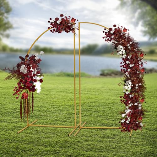 2 Satz Hochzeit Bogen Stand Backdrop, Metall Bogen Blume Rahmen, Garten Bogen Rahmen, Gold Traubogen Hochzeit Ballon Gewölbter Bogenrahmen für Hochzeit von ERnonde