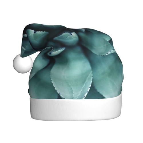 ESASAM Weihnachtsmütze mit Sukkulenten, bedruckt, für Erwachsene, hochwertiger Plüschstoff, voller lebendiger gedruckter Designs. von ESASAM