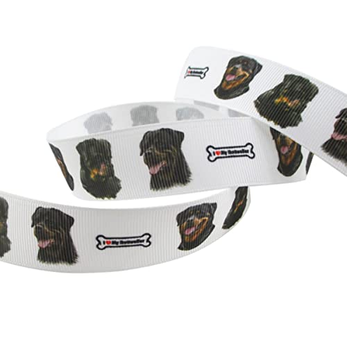 5 Yards Multi-Size-Hunde-bedrucktes Ripsband für Geschenkverpackungen, Partys, DIY-Haarschleifen, Kunst, Nähen, Haustier-Bandmaterial, -25 mm von ESCATIC