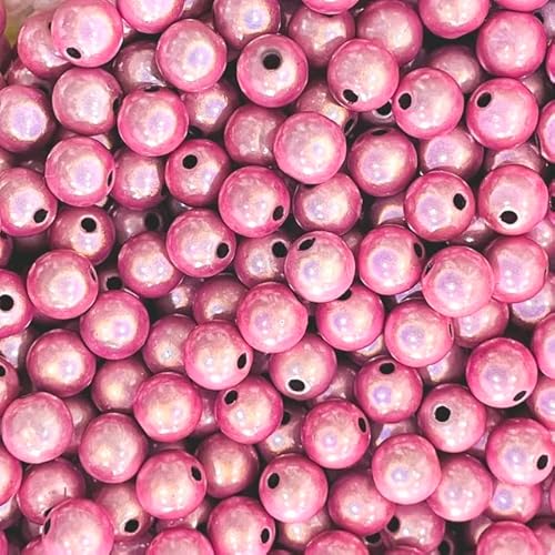 Perlen 4–30 mm, lose Acrylperlen zur Schmuckherstellung, 3D-Optik, rosa, 8 mm, 200 Stk von ESCATIC