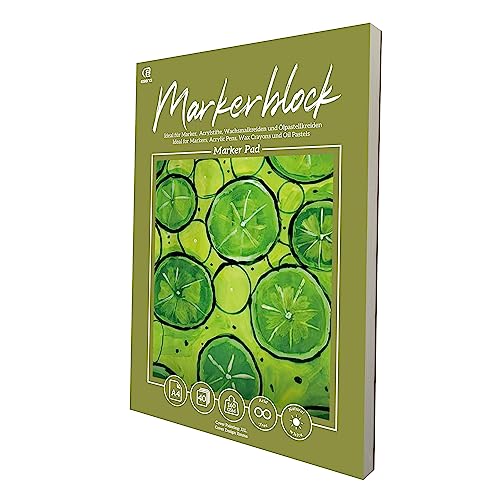 ESENG® Markerblock A4, 40 Blätter / 80 Seiten - 160g/m² - weiß, Marker Pad (A4x1) von ESENG