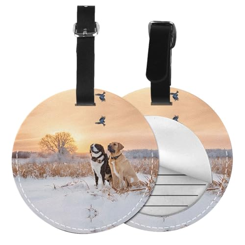 Dog Catching Fasan Druck 6 Stück Gepäck Gepäck Hängen Name Tag Gepäck Etiketten mit Etiketten Reisetaschen PVC Etiketten von ESNAIUVCD