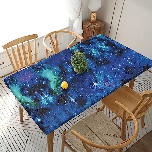 ESNAIUVCD Blue Universe Space Galaxy Print Blue Universe Space Galaxy Print Oil-Resistant Rectangular Table Cover,Restaurant Table Cover, Garden Party Table Cover(1.5 m) von ESNAIUVCD