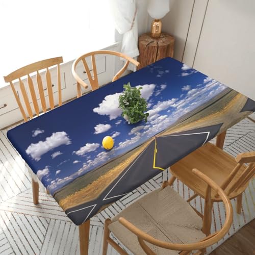 ESNAIUVCD Cooles Highway-Druck, ölbeständige, rechteckige Tischdecke, Restaurant-Tischdecke, Gartenparty-Tischdecke (1,5 m) von ESNAIUVCD