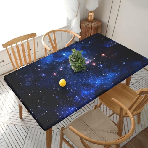 ESNAIUVCD Galaxy Night Druck Galaxy Night Ölbeständige rechteckige Tischdecke, Restaurant-Tischdecke, Gartenparty, Tischdecke (1,5 m) von ESNAIUVCD