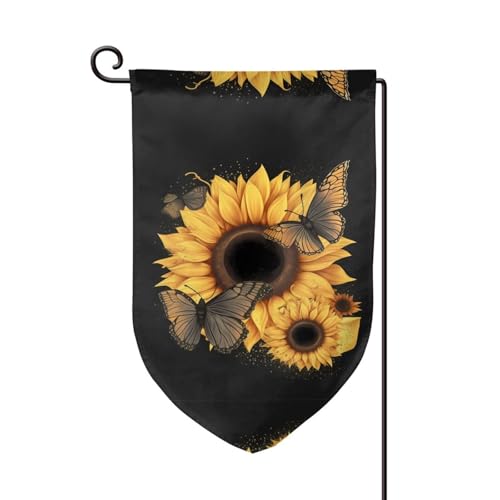 ESNAIUVCD Gartenflagge, Motiv: Schmetterlinge und Sonnenblumen, dekorative Gartenflagge, Gartenflagge, Dekoration, 32,5 x 45,7 cm von ESNAIUVCD