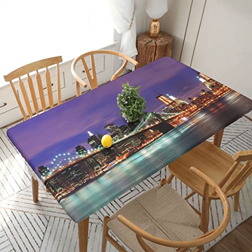 ESNAIUVCD New York Night Print New York Night Print Ölbeständige rechteckige Tischdecke, Restaurant-Tischabdeckung, Gartenparty-Tischabdeckung (1,5 m) von ESNAIUVCD