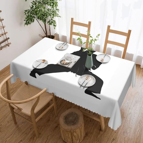 ESNAIUVCD Rechteckige Tischdecke mit Karate-Druck, wasserdicht, für drinnen und draußen, Esszimmer, Weihnachten, Partys, 137 x 183 cm von ESNAIUVCD