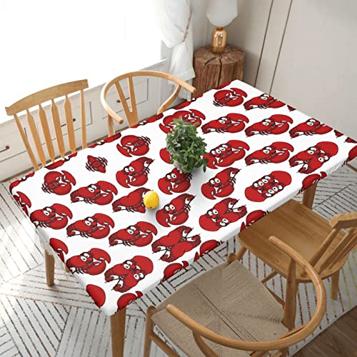 ESNAIUVCD Roter Hummer-Druck, roter Hummer-Druck, ölbeständig, rechteckige Tischdecke, Restaurant-Tischdecke, Gartenparty, Tischdecke (1,5 m) von ESNAIUVCD