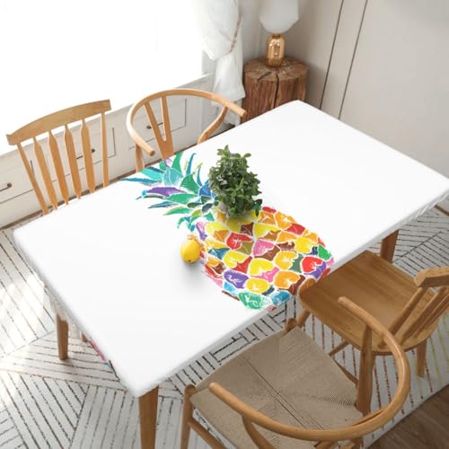 ESNAIUVCD Tischdecke mit Ananas-Druck, ölbeständig, rechteckig, für Restaurants, Gartenpartys, 1,5 m von ESNAIUVCD