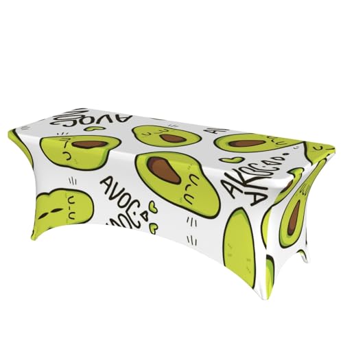 ESNAIUVCD Tischdecke mit Cartoon-Birnen-Druck, 1,83 m, Stretch-Spandex-Tischdecke für Standard-Klapptische, universal, rechteckig, Schutz für Hochzeit, Bankett und Party von ESNAIUVCD