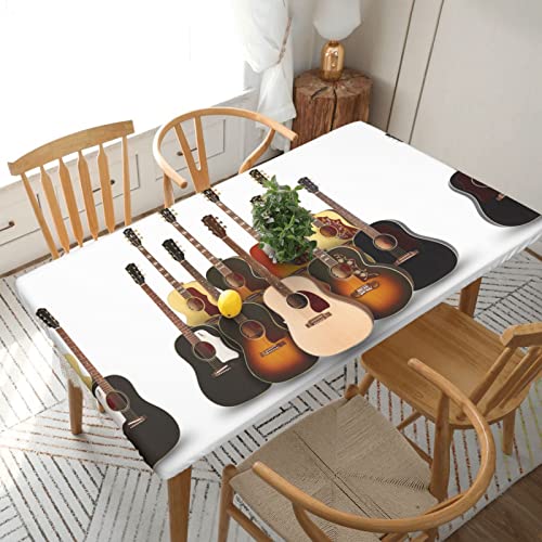 ESNAIUVCD Tischdecke mit Gitarrendruck, ölbeständig, rechteckig, für Restaurants, Gartenpartys, 1,5 m von ESNAIUVCD