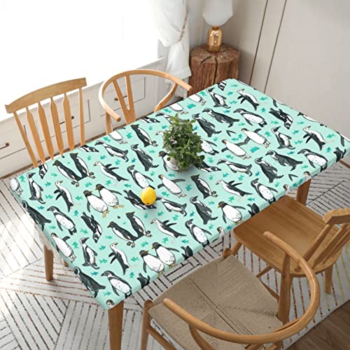 ESNAIUVCD Tischdecke mit niedlichem Pinguin-Druck, ölbeständig, rechteckig, für Restaurants, Gartenpartys, 1,5 m von ESNAIUVCD