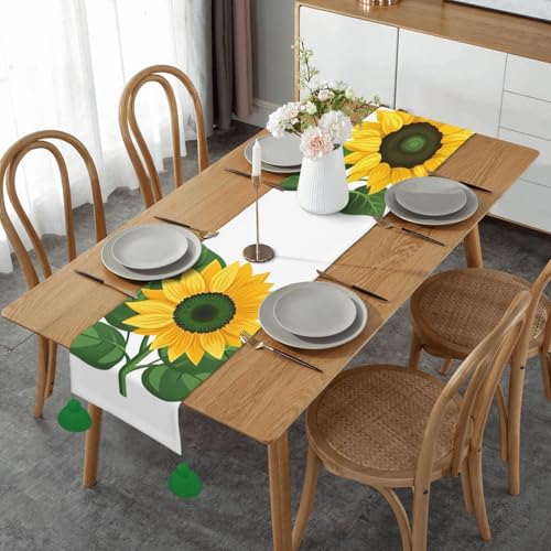 ESNAIUVCD Tischläufer mit Sonnenblumen-Druck, saisonale Küche, Esstisch, Dekoration für Zuhause, Party, 36 x 152 cm von ESNAIUVCD