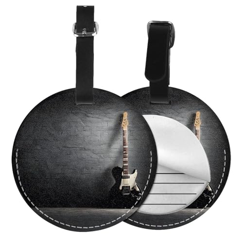 Gepäckanhänger mit E-Gitarren-Aufdruck, Koffer, Gepäckanhänger, Namensschild, Gepäckanhänger mit Etiketten, Reisetaschen, PVC, 6 Stück von ESNAIUVCD