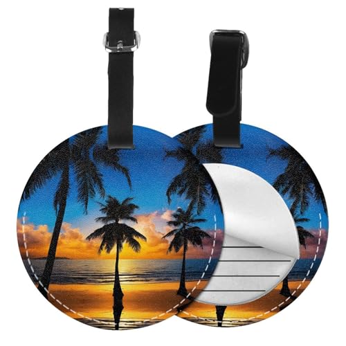 Gepäckanhänger mit Hawaii-Strand-Aufdruck, Koffer, Gepäckanhänger, Namensschild, Gepäckanhänger mit Etiketten, Reisetaschen, PVC, 6 Stück von ESNAIUVCD