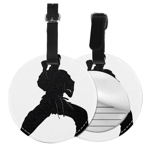 Gepäckanhänger mit Karate-Aufdruck, Koffer, Gepäckanhänger, Namensschild, Gepäckanhänger mit Etiketten, Reisetaschen, PVC, 6 Stück von ESNAIUVCD