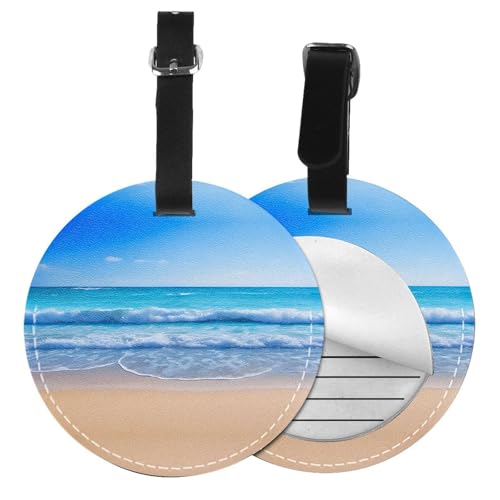 Gepäckanhänger mit Strand- und Meeresaufdruck, Koffer, Gepäckanhänger, Namensschild, Gepäckanhänger mit Etiketten, Reisetaschen, PVC, 6 Stück von ESNAIUVCD