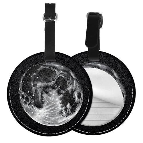 Moon Print Gepäckanhänger, Koffer, Gepäckanhänger, Namensschild, Gepäckanhänger mit Etiketten, Reisetaschen, PVC, 6 Stück von ESNAIUVCD