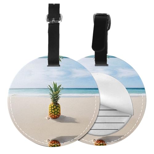 Pineapple by The Sea Gepäckanhänger, Koffer, Gepäckanhänger, Namensschild, Gepäckanhänger mit Etiketten, Reisetaschen, PVC, 6 Stück von ESNAIUVCD