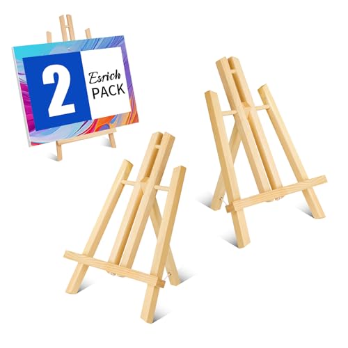 ESRICH Holz-Staffeleien, 30 cm, kleiner Tischständer, Staffelei zum Malen, Malen, Partys, Kinder, Studenten, Tischstaffeleien zum Malen, tragbare Leinwand, 2 Stück von ESRICH