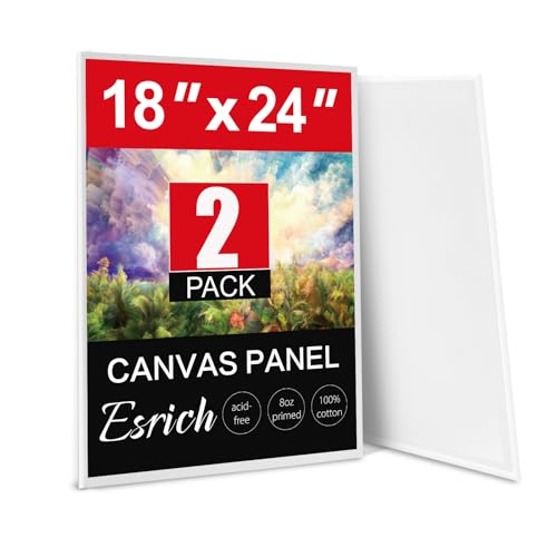 ESRICH Leinwand zum Malen, 45,7 x 61 cm, 2 Stück, Leinwand zum Bemalen von Baumwolle, grundiert, säurefrei, große leere Leinwände, Leinwandpaneele für Ölfarbe, Aquarell, Acrylfarbe, Gouache und ESRICH Leinwand zum Malen, 45,7 x 61 cm, 2 Stück, Leinwand zum Bemalen von Baumwolle, grundiert, säurefrei, große leere Leinwände, Leinwandpaneele für Ölfarbe, Aquarell, Acrylfarbe, Gouache und von ESRICH