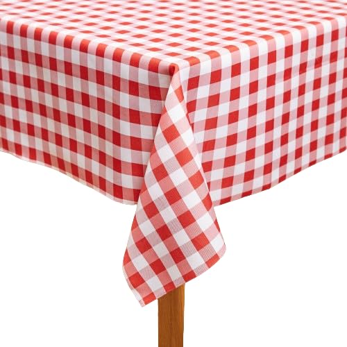 ESSEX - Tischdecke 100 x 100 cm, Tischdecken aus Strapazierfähigem Stoff, Hochwertige Tischtuch, Table Cloth Mehrfachen Gebrauch, Einfache Pflege - Sicily, Rot von ESSEX