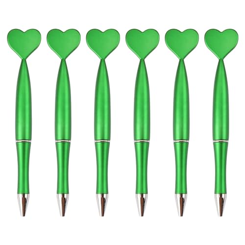 ESTCNK 6 x herzförmige Kugelschreiber, Journaling-Stifte 1,0 mm, Schreibwarenbedarf für Studenten von ESTCNK