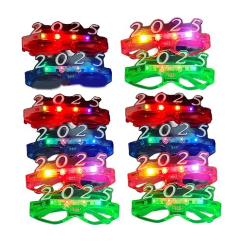 ESTCNK Jahr 2025 Feier Party Brille LED Brille Erwachsene Kinder Party Brillen von ESTCNK