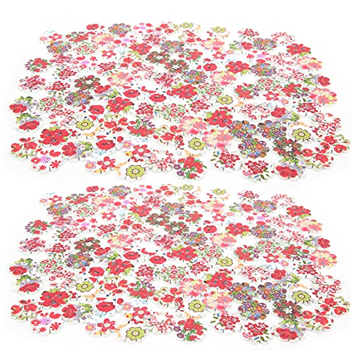 200 Prozent gestrichene Blumen Holzknöpfe verschiedene Handwerksnähten 20 mm für Handarbeit 2 Löcher Zubehör 200 Prozent gestrichene Blumen Holzknöpfe verschiedene Handwerksnähten 20 mm für Handarbeit 2 Löcher Zubehör von ETAINGYEUN