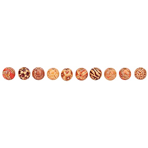 ETAINGYEUN 200pcs 16mm Round Wood Beads Painted Beads Bracelet Making Handwork Accessories Secure Mixed Color Elegant Craft von ETAINGYEUN